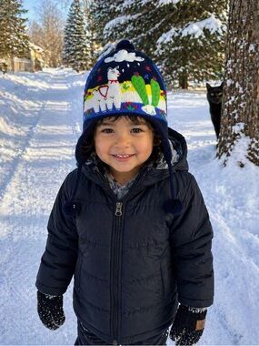 Handmade Peruvian Chullo Hat Kids | Llama Embroidered Earflap Winter Hat